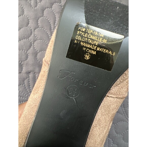 Forever Camille-86 Chunky Heel Platform Lace Up Ankle Booties Taupe SZ 8.5 NWOB - Picture 9 of 13